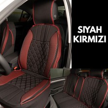 Kepmorpho Infiniti Fx-35 Lüx Oto Koltuk Minderi Ön Arka 5'li Set Elegance Serisi Siyah Kırmızı