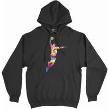 Cix Renkli Basketbolcu Kapşonlu Sweatshirt Hoodie