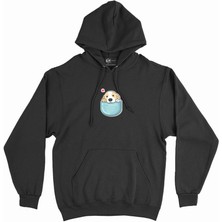 Cix Sevimli Köpek Minimal Kapşonlu Sweatshirt Hoodie