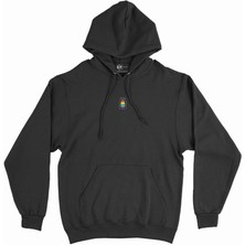 Cix Renkli Gökkuşağı Ayıcık Minimal Kapşonlu Sweatshirt Hoodie