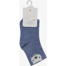 Katamino Erkek Çocuk Soket Çorap Ayıcık Baskılı 1-2-7-8 Yaş, Mavi