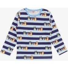 Breeze Champs Active Erkek Bebek Pijama Takımı Sevimli Köpekcikler Desenli Şeritli 9 Ay-3 Yaş, Mavi