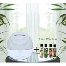 Hava Temizleyici Küre Tipi Koku Makinesi + 4 Adet 50 ml Koku