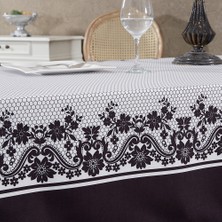 Solinas Collection Dijital Baskılı Pano Beyaz-Siyah Masa Örtüsü