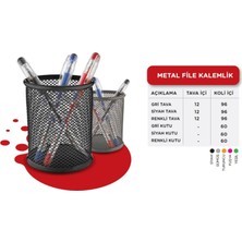 Stilo Kalemlik Metal File Siyah Tava 12 Li