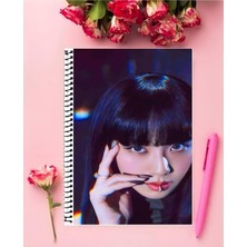 Anime And Your World Blackpink Defter 1 Adet Özel Tasarım A4 Boyutu 21*29 cm Telli Kareli Büyük Boy Defter