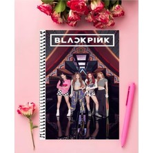 Anime And Your World Blackpink Defter 1 Adet Özel Tasarım A4 Boyutu 21*29 cm Telli Kareli Büyük Boy Defter