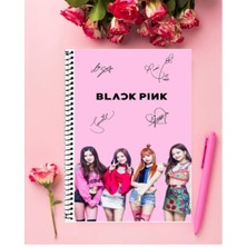 Blackpink Defter 1 Adet Özel Tasarım A4 Boyutu 21*29 cm Telli Kareli Defter