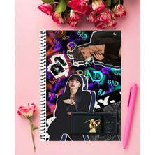 Blackpink Defter 1 Adet Özel Tasarım A4 Boyutu 21*29 cm  Telli Kareli defter