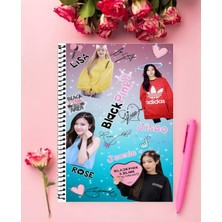 Anime And Your World Blackpink Defter 1 Adet Özel Tasarım A4 Boyutu 21*29 cm  Telli Çizgisiz Büyük Boy defter
