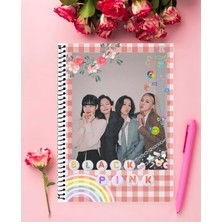 Anime And Your World Blackpink Defter 1 Adet Özel Tasarım A4 Boyutu 21*29 cm  Telli Kareli defter