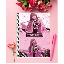 Anime And Your World Blackpink Defter 1 Adet Özel Tasarım A4 Boyutu 21*29 cm Telli Kareli Defter
