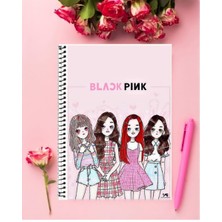 Anime And Your World Blackpink Defter 1 Adet Özel Tasarım A4 Boyutu 21*29 cm Telli Çizgili Defter