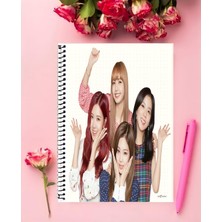 Blackpink Defter 1 Adet Özel Tasarım A4 Boyutu 21X29 cm  Telli Çizgili Büyük Boy defter