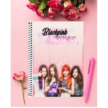 Blackpink Defter 1 Adet Özel Tasarım A4 Boyutu 21X29 cm Telli Çizgisiz Defter