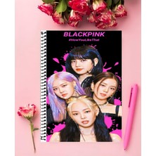 Blackpink Defter 1 Adet Özel Tasarım A4 Boyutu 21X29 cm  Telli Kareli defter