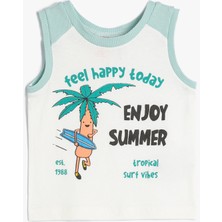 Koton Atlet Pamuklu Baskılı Yuvarlak Yaka