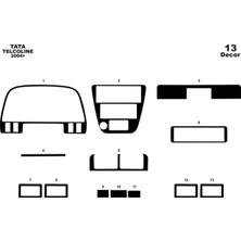 meriç cockpit design Meriç® Tata Telcoline 4x4 Ön Torpido Kaplama Maun 13 Parça 2004-2009