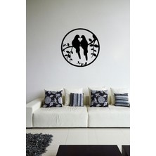 Mıgnatıs Daldaki Kuşlar Ahşap Tablo Duvar Oda Ev Aksesuarı 50X50CM