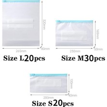 Beautifyy 55PCS Yeniden Kullanılabilir Gıda Dondurucu Çantası Stand Up Depolama Sızdır Köprü Düzenleyici Taze Kapatma Sarma Ziplock (Yurt Dışından)