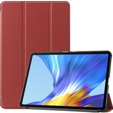 Zsykd Huawei Honor V6 / Matepad 10.4 Inç Evrensel Caster Desen Deri Kılıf Kırmızı (Yurt Dışından)