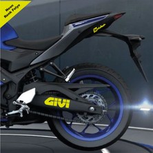 Motiker Givi Yazılı Neon Sarı Arka Maşa Sticker Etiket Modeli