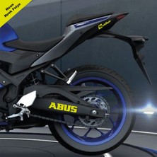 Motiker Abus Yazılı Neon Sarı Arka Maşa Sticker Etiket Modeli