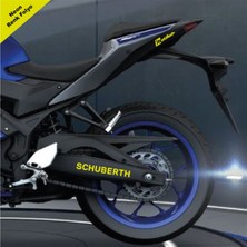 Motiker Schuberth Yazılı Neon Sarı Arka Maşa Sticker Etiket Modeli