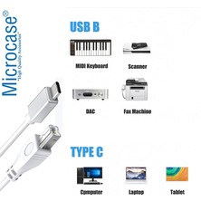 Microcase Type-C Yazıcı Kablosu Type-C To USB B Çevirici - 2 Metre AL3189