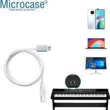 Microcase Type-C Yazıcı Kablosu Type-C To USB B Çevirici - 1 Metre AL3188