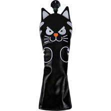 Runto Golf Club Head Mallet Putter Cat Desen Aksesuarları Putter Cue Headcover 3 Fairwaywood Black'i Kapsıyor (Yurt Dışından)
