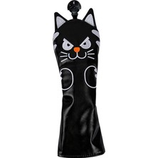 Runto Golf Club Head Mallet Putter Cat Desen Aksesuarları Putter Cue Headcover 3 Fairwaywood Black'i Kapsıyor (Yurt Dışından)