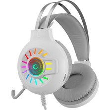 Rampage RM-K44 Zengıbar Beyaz 7.1 Surround Rgb Işık Efekti Mikrofonlu Oyuncu Kulaklığı