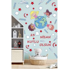 Msticker 23 Nisan Sticker Seti,23 Nisan Kutlu Olsun Çocuk Bayramı Okul Sticker 89 Parça