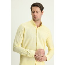 Kiğılı Uzun Kol Slim Fit Desenli Spor Gömlek