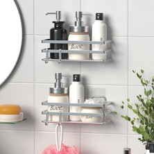 Tekno-tel Teknotel Yapışkanlı Kancalı 2 Adet Banyo Rafı Krom ST281H