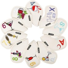 Dharry 10PCS Golf Demir Kafa Kapakları Set Numarası Işlemeli Suya Dayanıklı Koruma Bej (Yurt Dışından)