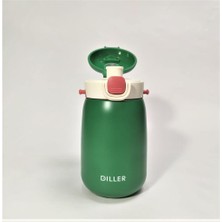 Diller Çelik Pipetli Termos Matara 420ML Yeşil