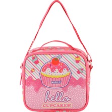 Muggle Kız Çocuk Cup Cake Beslenme Çantası Su Geçirmez Pembe Fermuarlı 23x21x10 cm MU7099