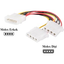 Keepro Molex Power Çoğaltıcı 2 Li Power Çoklayıcı Kasa 4 Pin Power Çoğaltıcı 18 cm Ide Power Çoğaltıcı