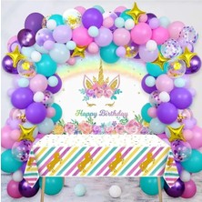 Çıtı Pıtı Store Unicorn Tema Balonları Doğum Günü Partisi Süslemeleri