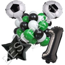 Best Parti Futbol Topu Yıdız Rakam Latex Balon Seti Yaş 1