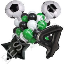 Best Parti Futbol Topu Yıdız Rakam Latex Balon Seti Yaş 4