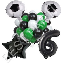 Best Parti Futbol Topu Yıdız Rakam Latex Balon Seti Yaş 6
