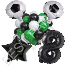 Best Parti Futbol Topu Yıdız Rakam Latex Balon Seti Yaş 8
