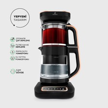 Karaca Robotea Pro 4 in 1 Konuşan Cam Çay Makinesi Black Copper