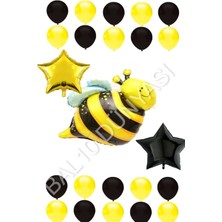 Bal10 Dünyası Arı Karakterli Yıldız Folyo Balon Seti