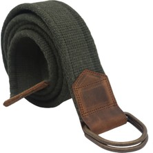 Anatolia Craft Erkek Kadın Kız Genç Için Unisex Derili D Tokalı Antik Halkalı Dokuma Yeşil Taktik Spor Kanvas Kot Bez Kemer