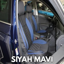 Kepmorpho Honda Cr-V Lüx Oto Koltuk Minderi Ön Arka 5'li Set Elegance Serisi Siyah Mavi 97-18
