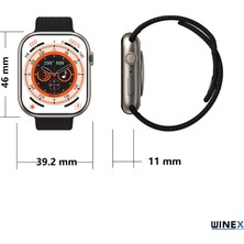 Winex 2024 Watch 9 Pro Amoled Ekran Android İos Uyumlu Akıllı Saat Siyah